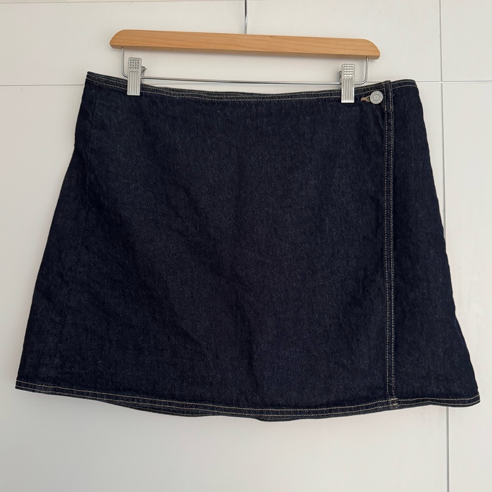 & Other Stories denim wrap skirt size 12
